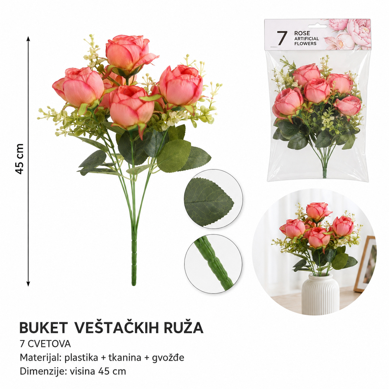 KMT Komada mala veštačka saksijska za roze 710528