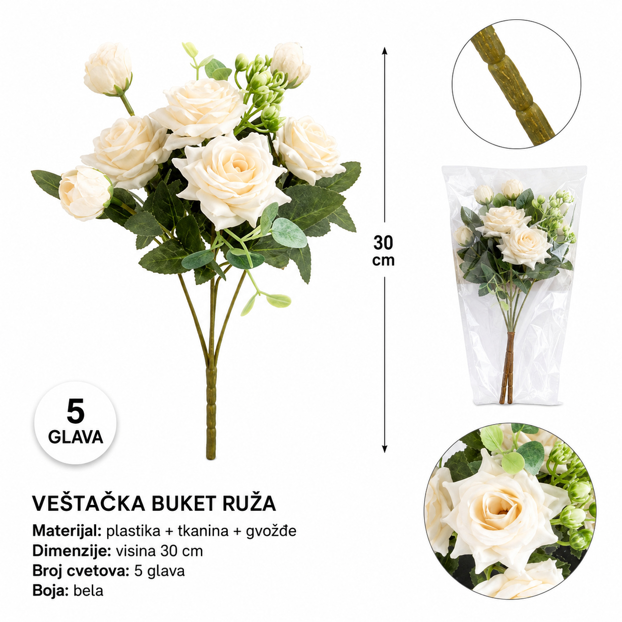 KMT 2025 ukras za kosu deda mraz bela 710663