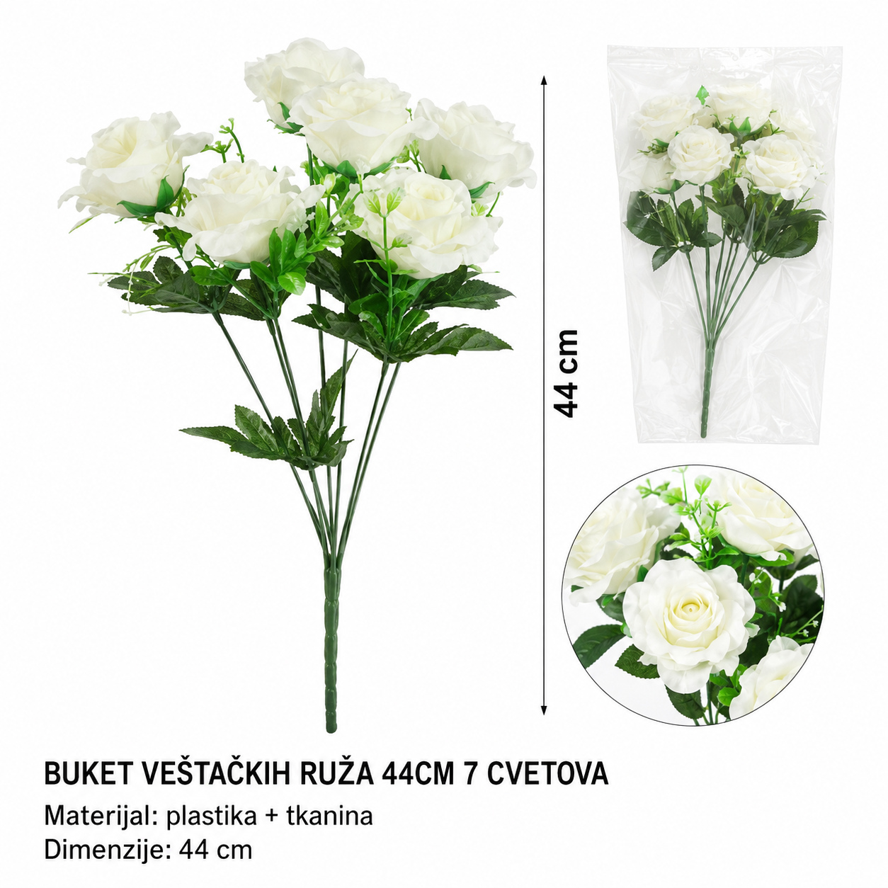 KMT Komada mala veštačka saksijska bela 711069