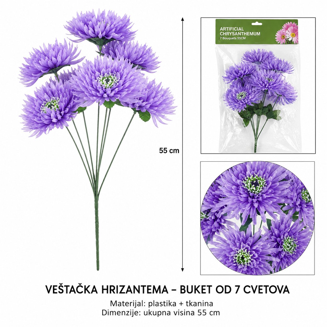 KMT Komada mala veštačka saksijska mali ljubičasta 711074