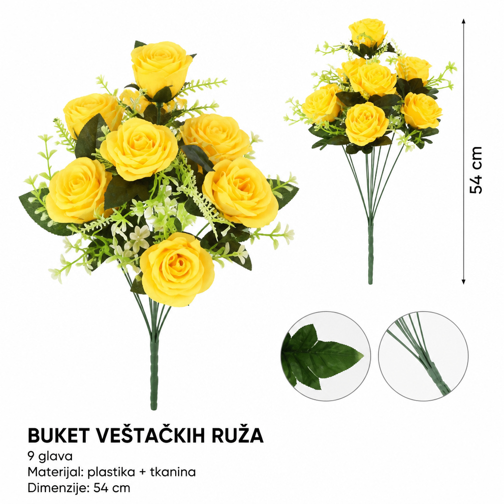 KMT 9 za božićni cvet sa štipaljkom žuta 711099