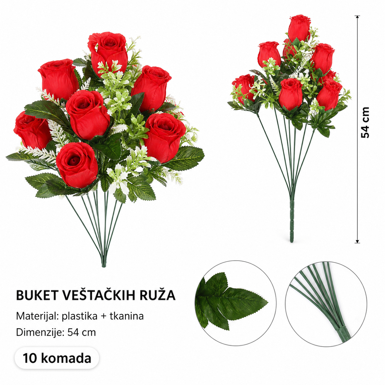 KMT 10 komada cvet sa štipaljkom 8 711104