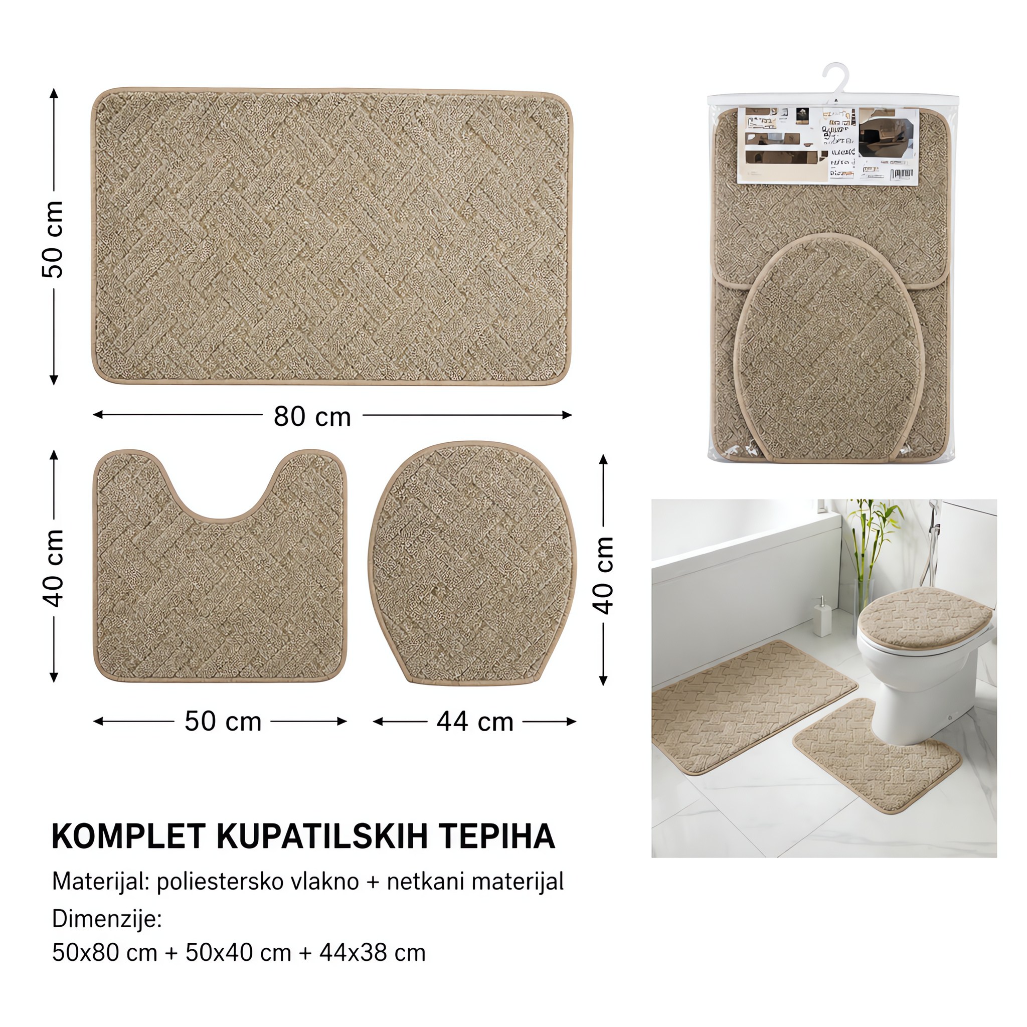 KMT Trodelni flanel prostirka za wc 803867