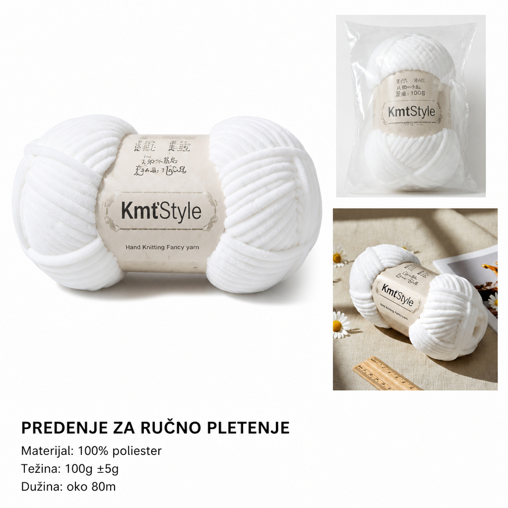 KMT Ekstra mekano debelo predivo, belo 809568