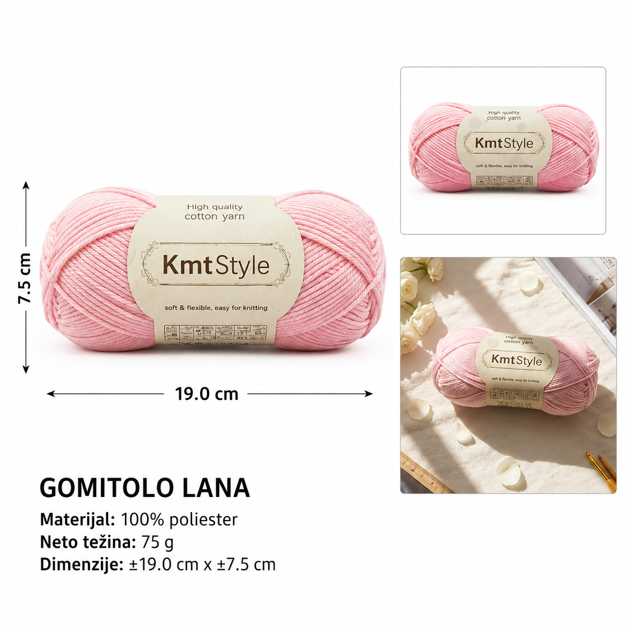 KMT Premium pamučna roze 809663