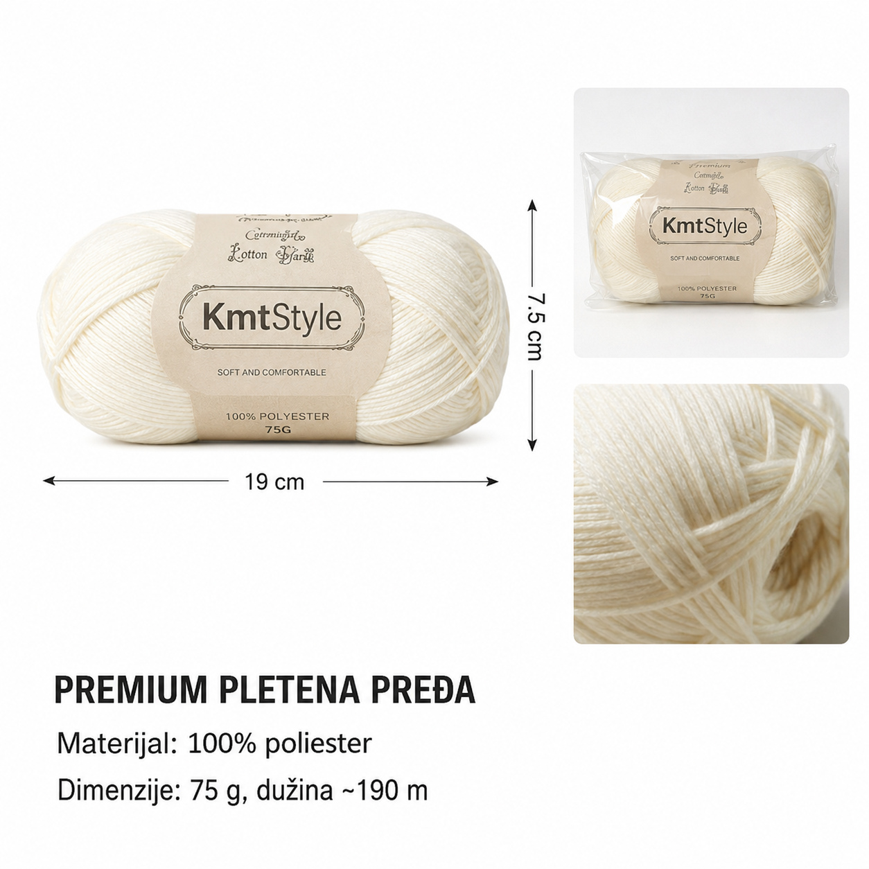 KMT Premium pamučna beli 809668