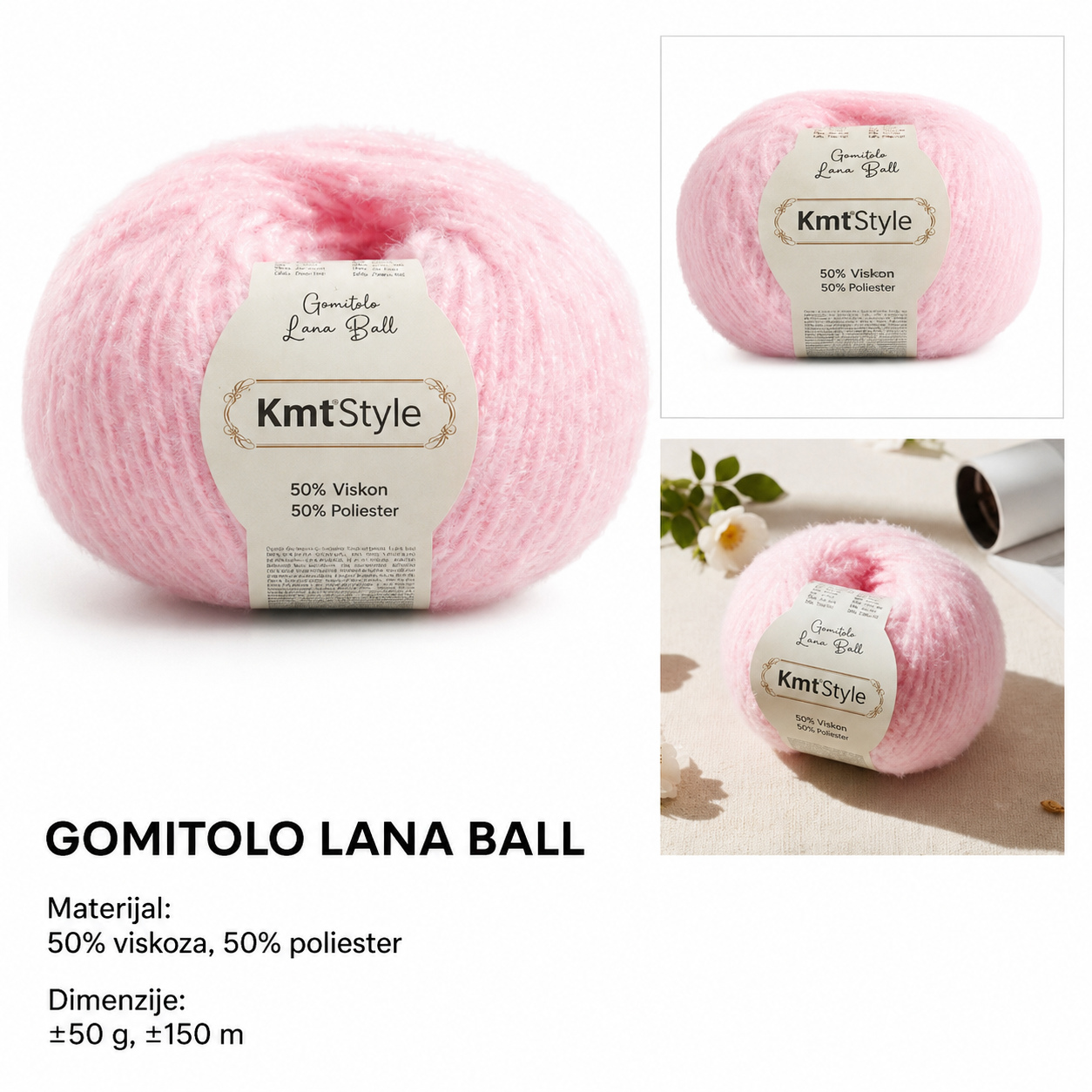 KMT Kapa ukras za kosu plišana roze 809686