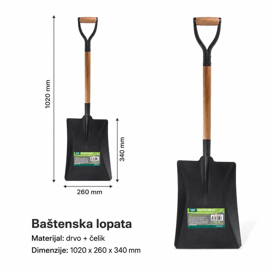 KMT Drvena drška gvozdena poluga ravna glava y tip 9360190