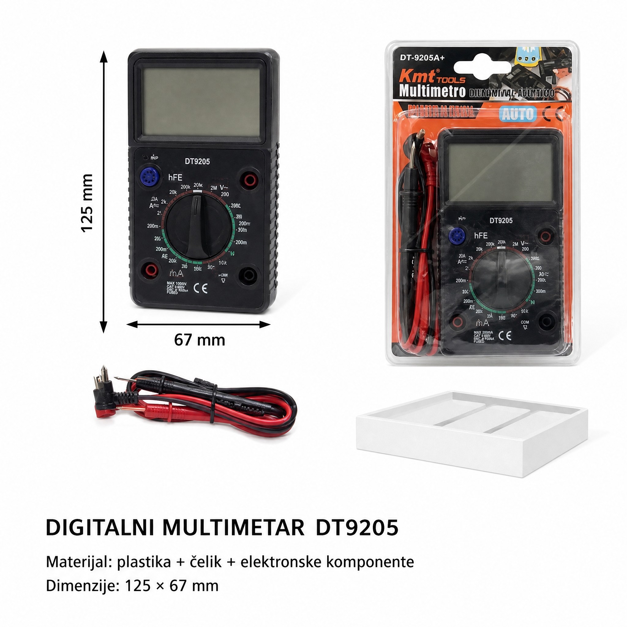 KMT Zidni sat sa aluminijumskim multimetar 9361021