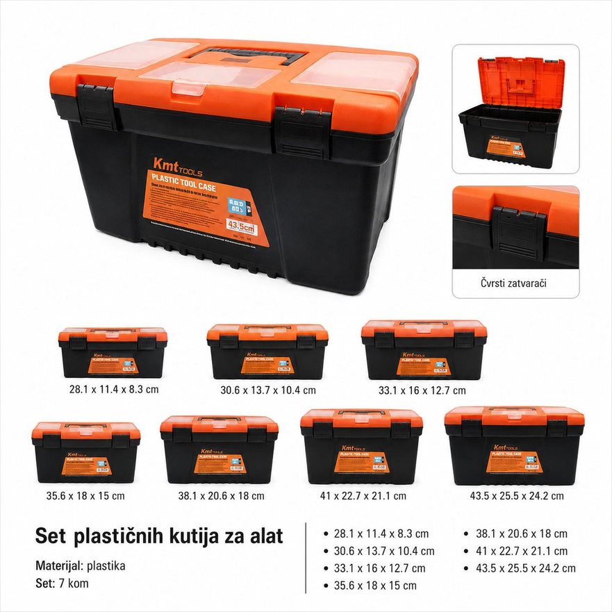 KMT Plastična kutija za alat sedmodelni set 9361061