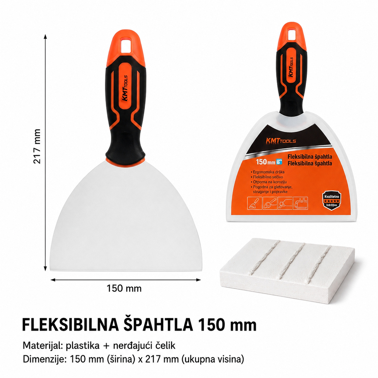 KMT Dvobojni plastični daska za drvena drška špahtla 9362482