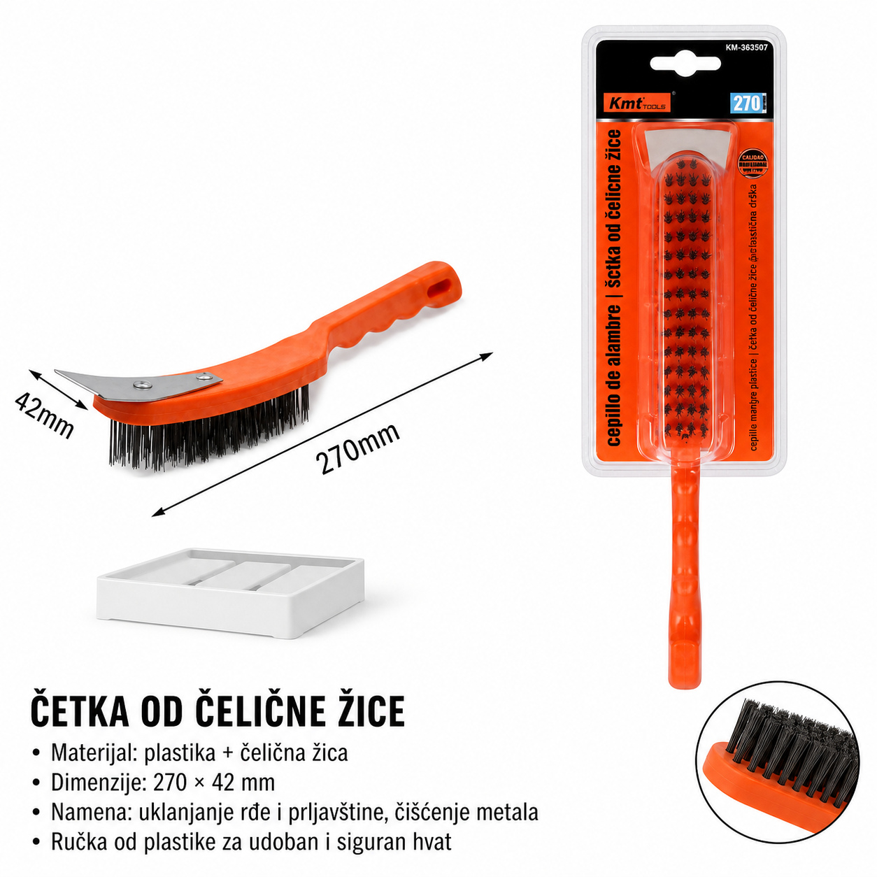 KMT Trouglasti roštilj četka 27CM 9363507