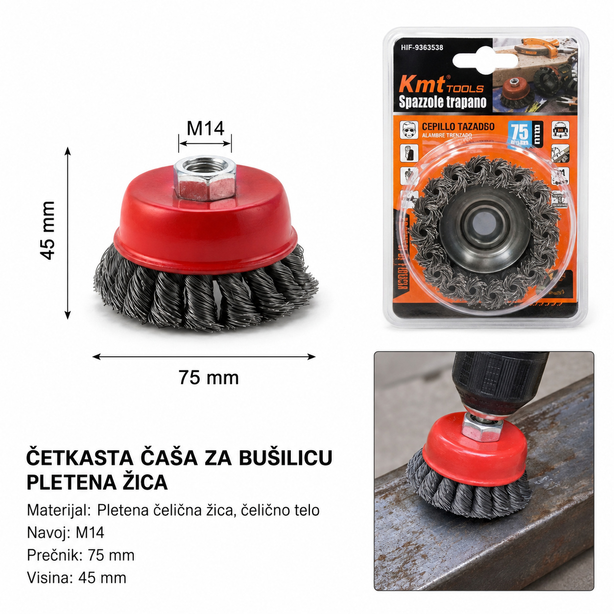 KMT Upletena žičana četka činija 9363538