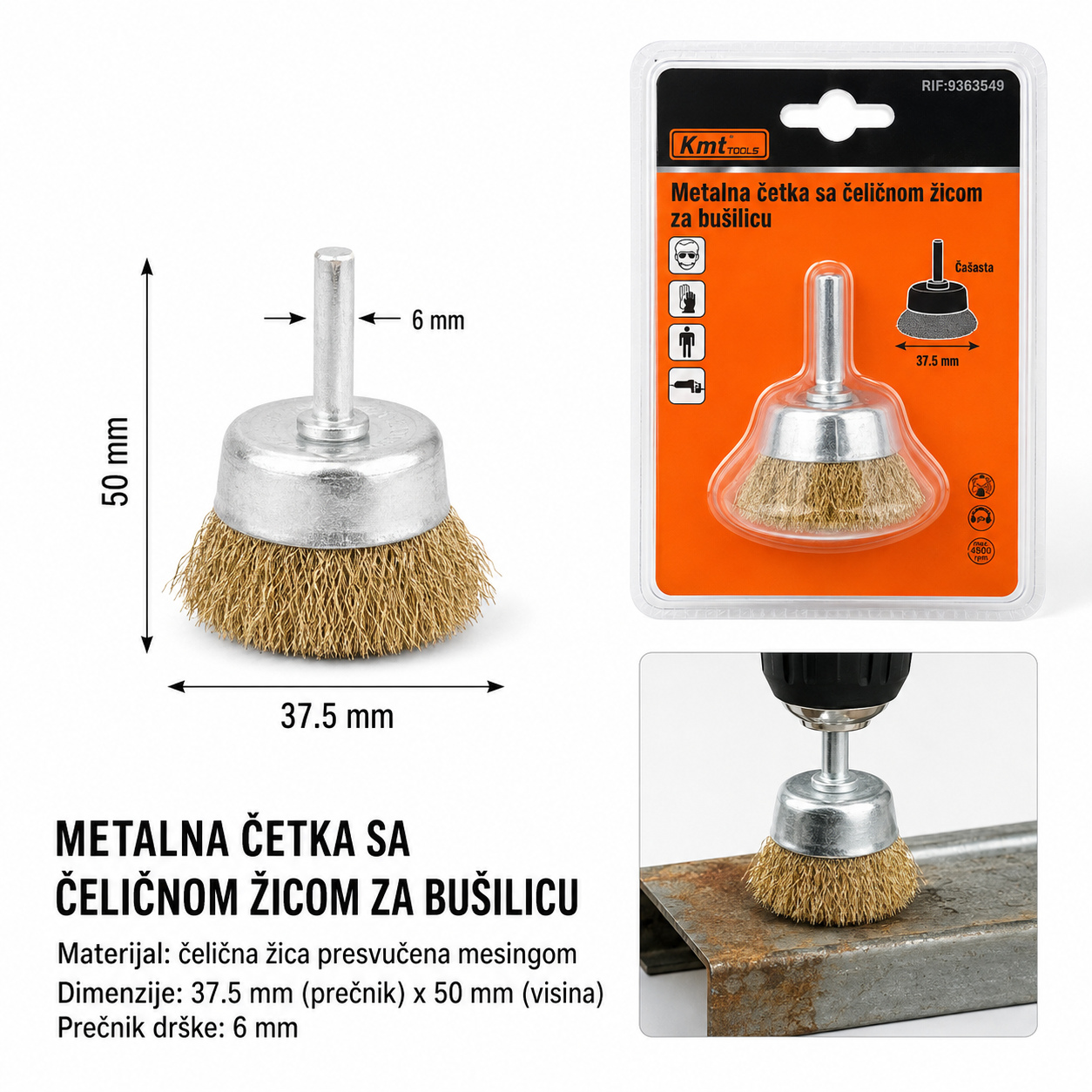 KMT Šipka činija u tip čelične spajalice upletena žičana četka sa 9363549