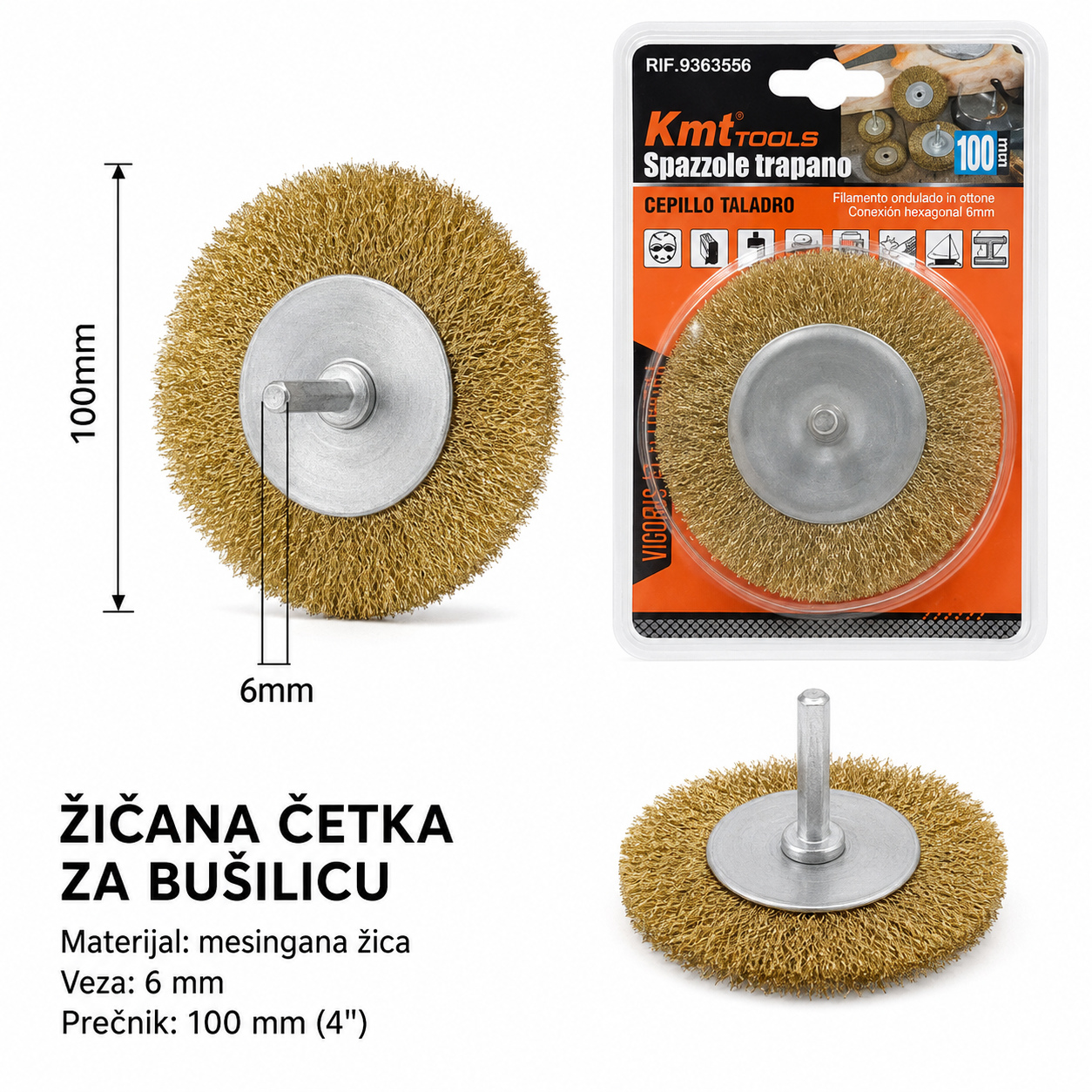 KMT Šipka u tip čelične spajalice upletena žičana četka sa 9363556