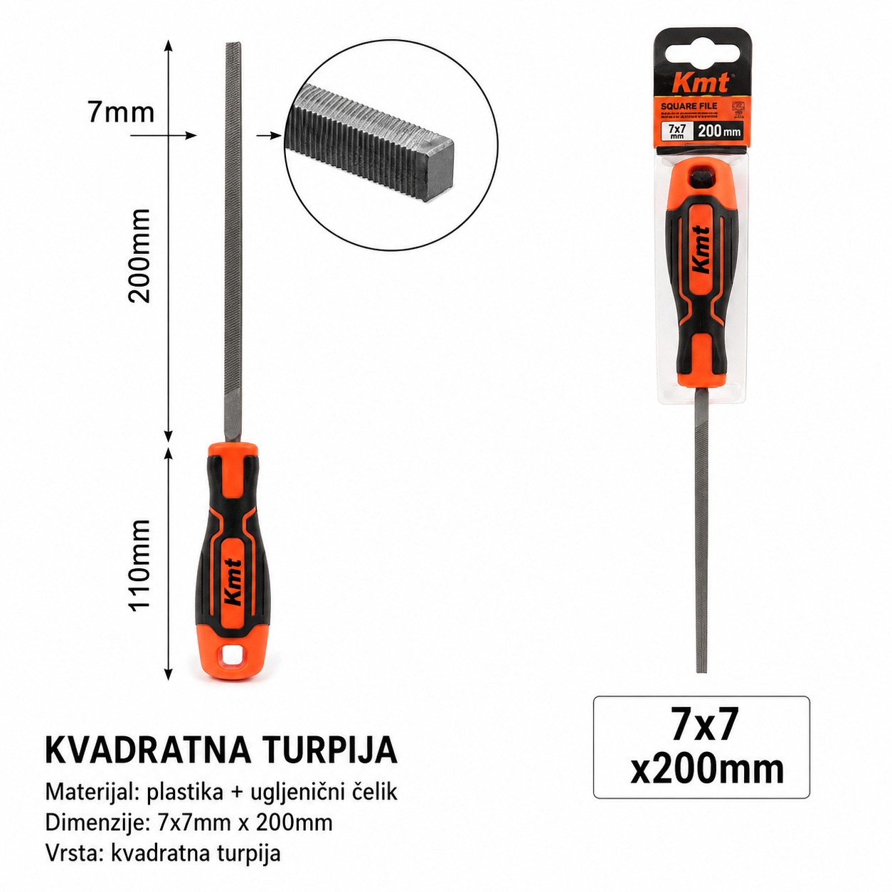 KMT Dvobojni plastična drška četvorostrano rende četvrtasta nož 9363562