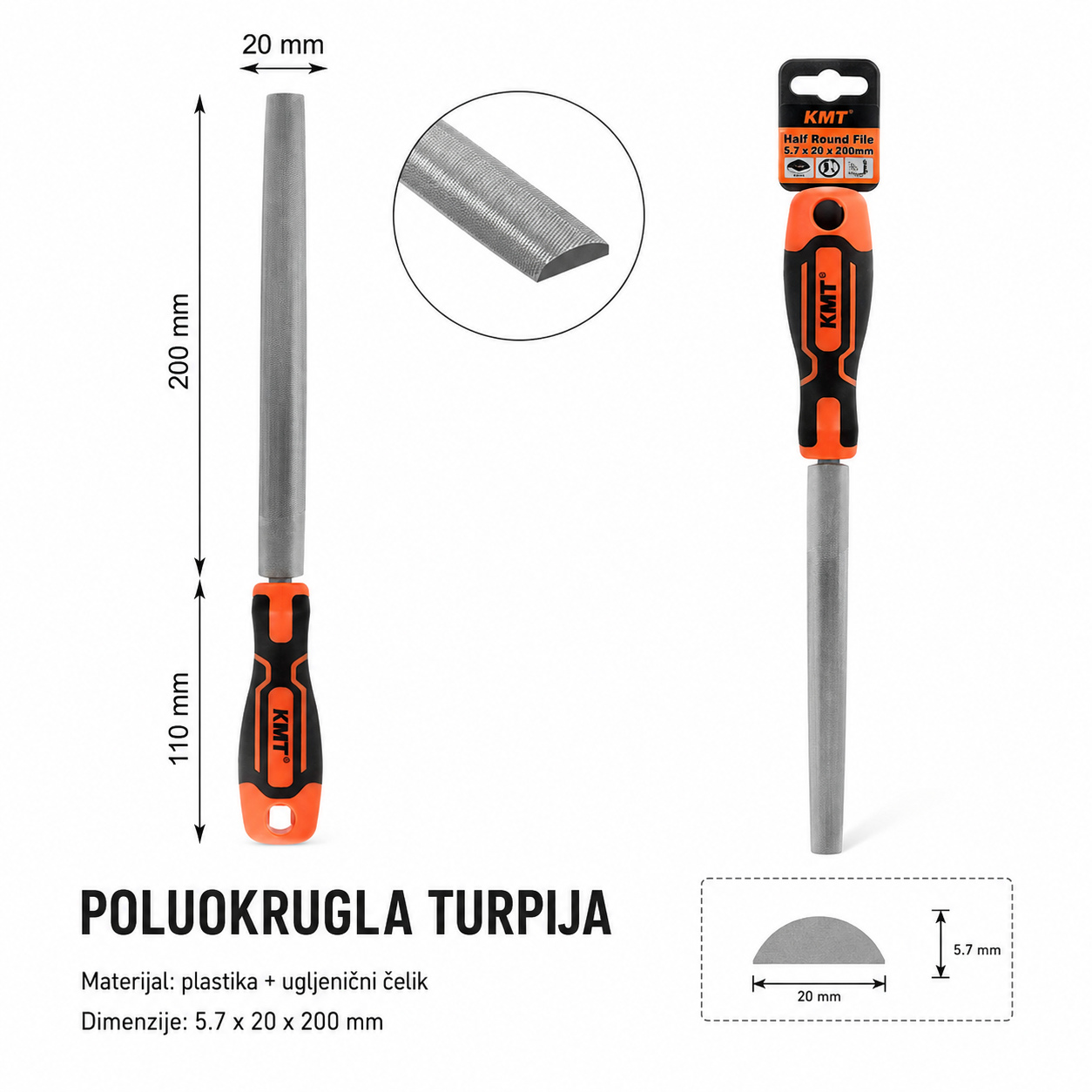 KMT Dvobojni drška okrugli nož 9363563