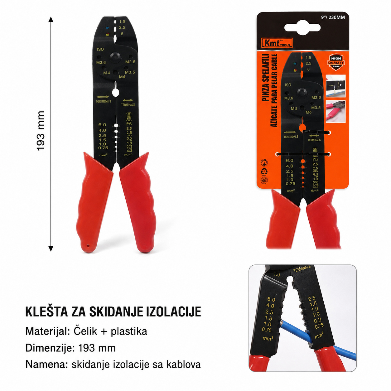 KMT Dvobojni drška ručna testera višenamenski brzi konektor bez klešta 9363679