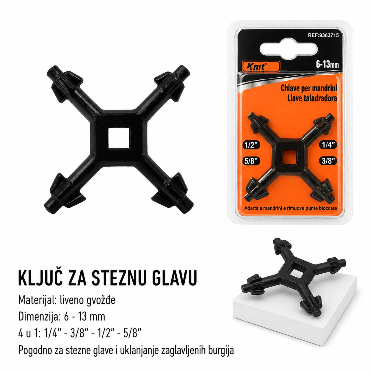 KMT Kombinovani set burgija ključ 9363715