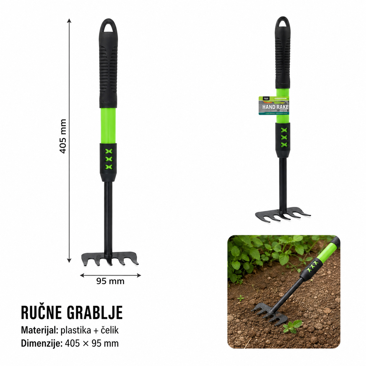 KMT Plastična drška 5 zupčaste grabulje 9363789