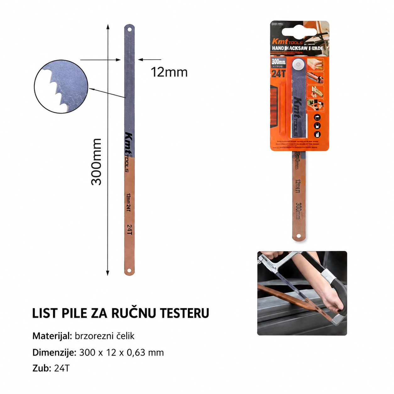 KMT Metalna dvostrani list testere 9363799