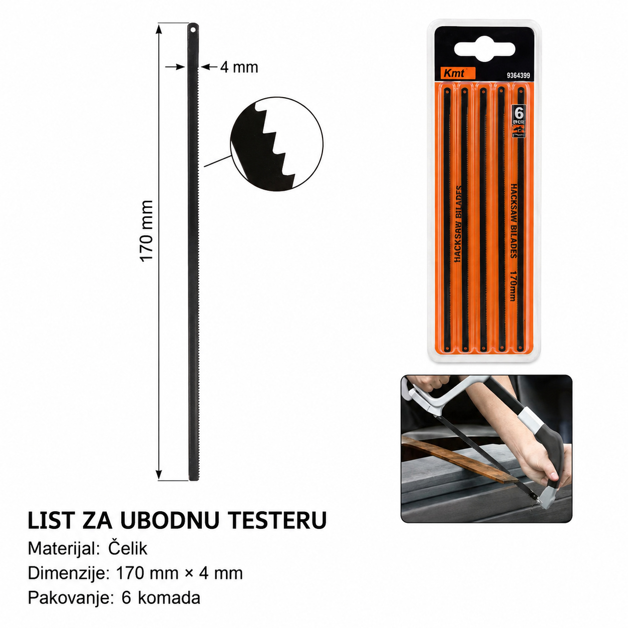 KMT Cvet dvostrani list testere 9364399