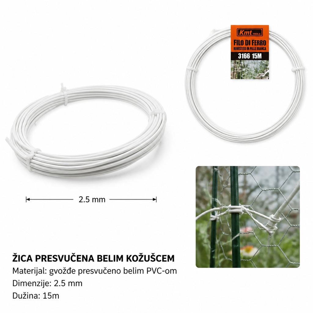 KMT Beli kožna torba gvozdena žica 9364513
