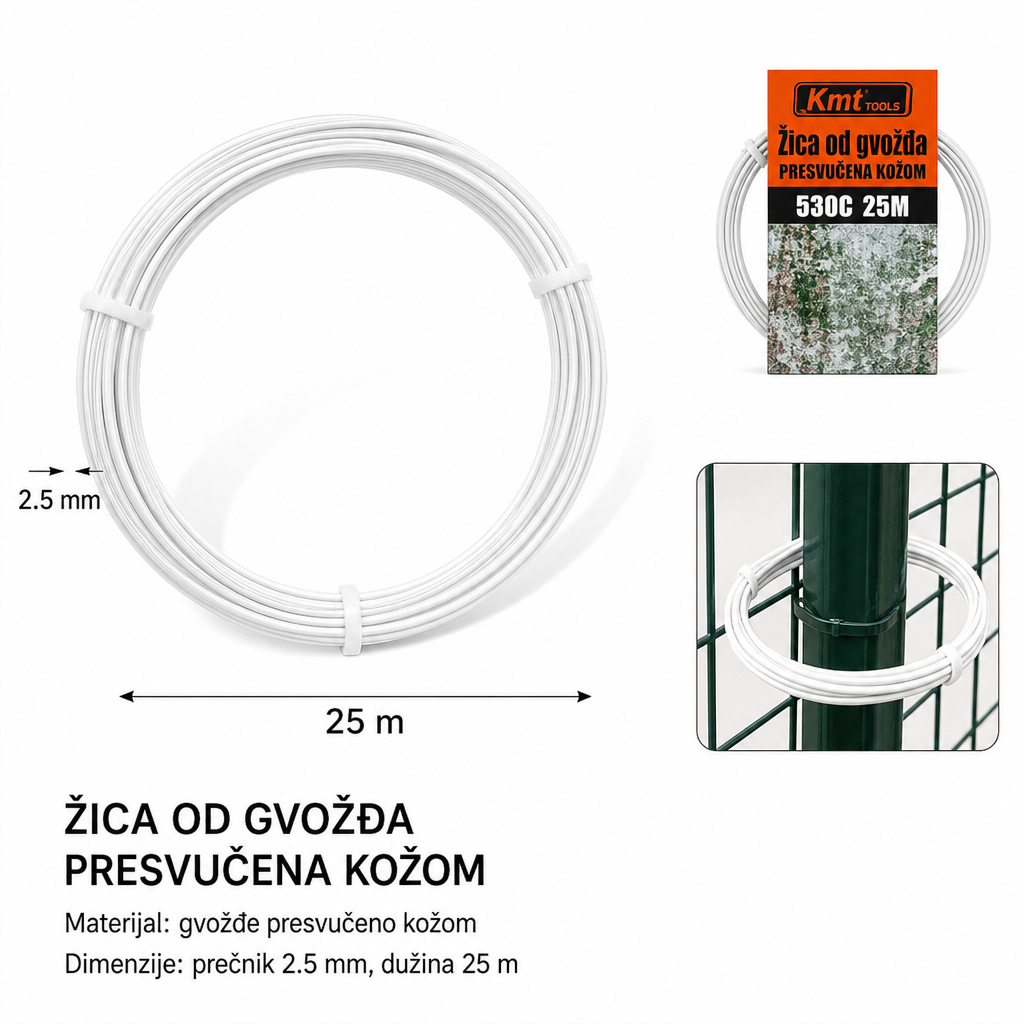 KMT Beli kožna torba gvozdena žica 9364515