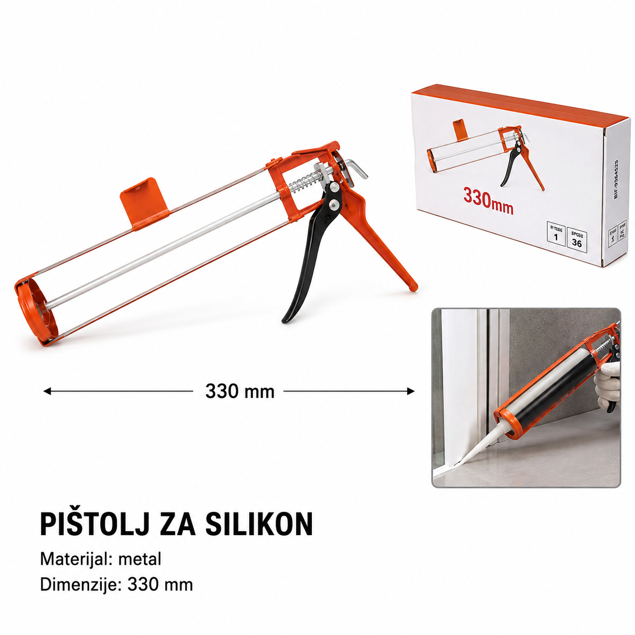 KMT Aluminijumska drška plastični pištolj za silikon 9364525