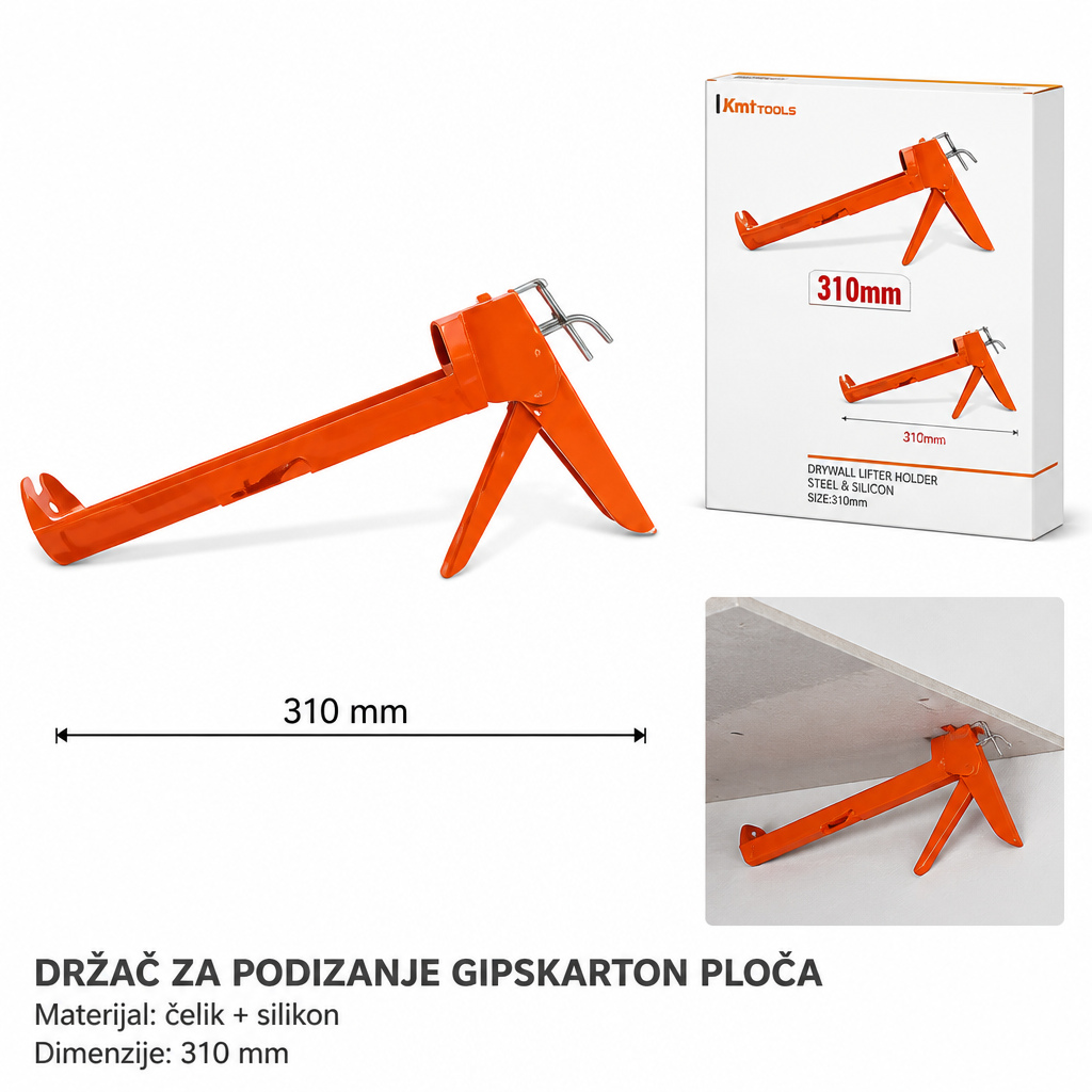 KMT Narandžasti polukružna drvena drška sa gleterica plastični pištolj za silikon 9364546