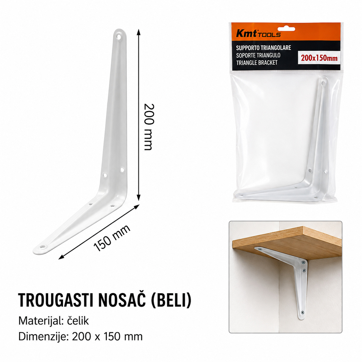 KMT Trougaoni nosač bela 9364580
