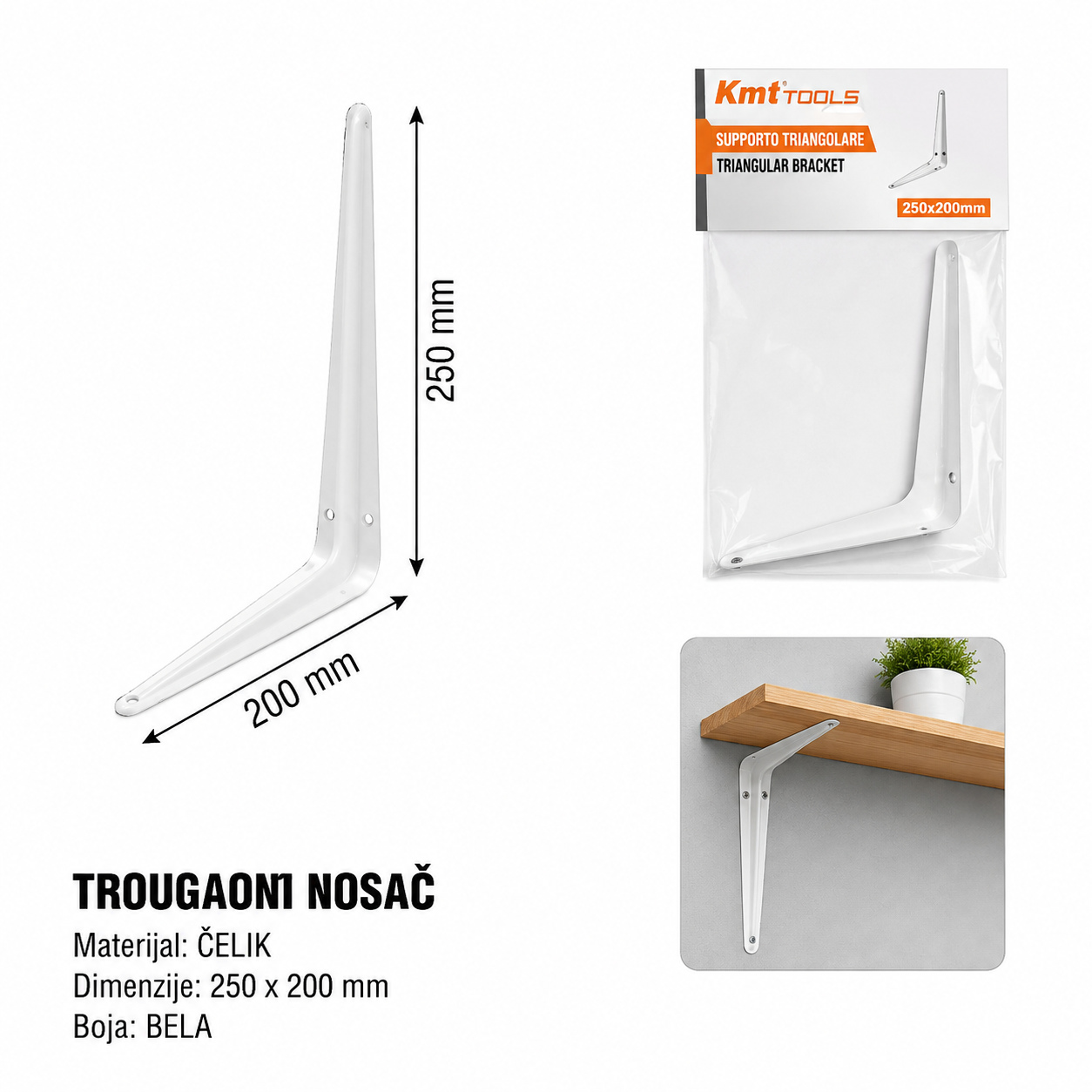 KMT Trougaoni nosač bela 9364581