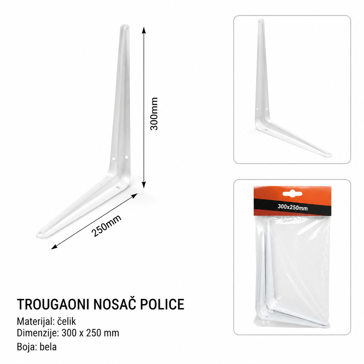 KMT Trougaoni nosač bela 9364582