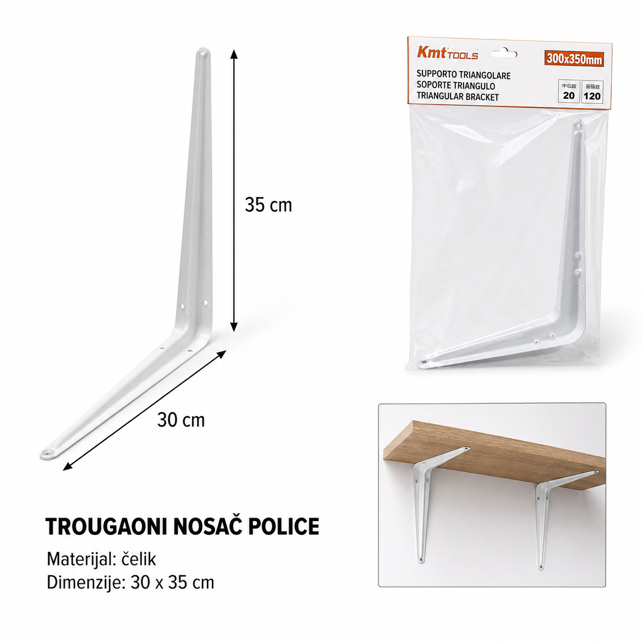 KMT Trougaoni nosač bela 9364583