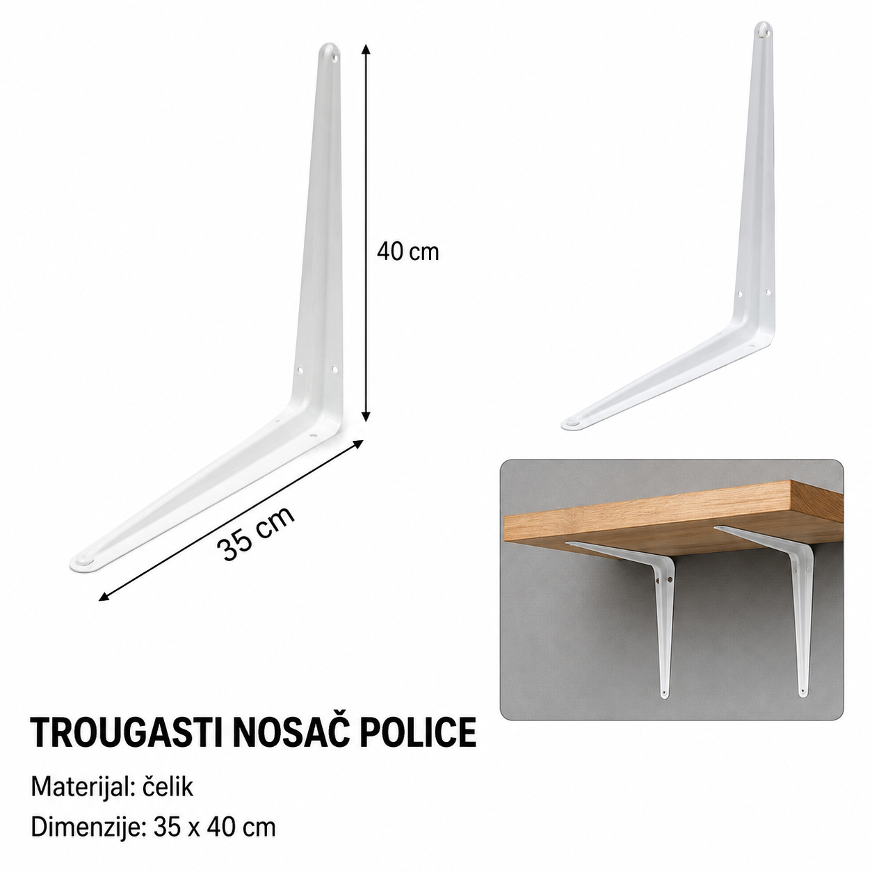 KMT Trougaoni nosač bela 9364584