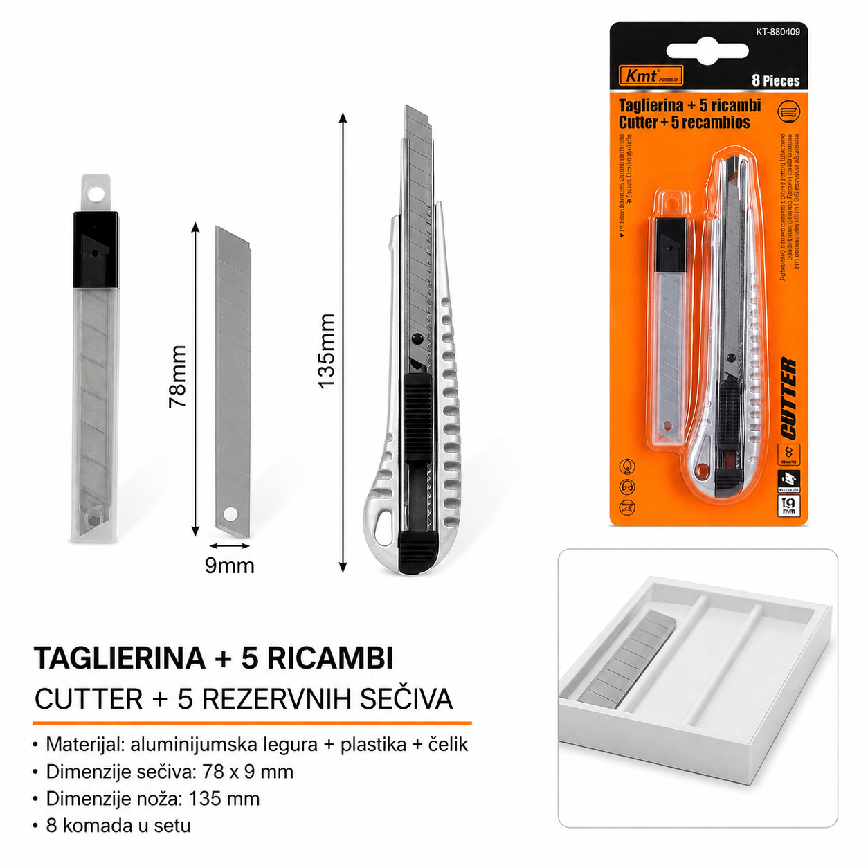 KMT Od aluminijumske legure skalpel nož F 5PCS sklopivi skalpel nož od 9364654
