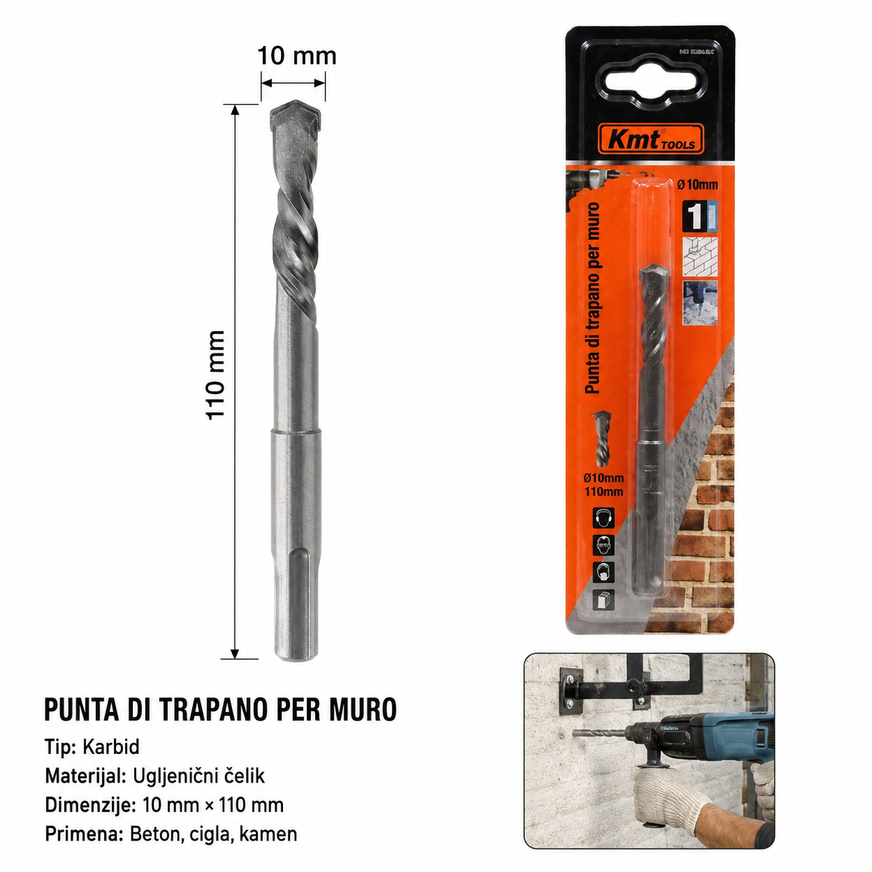 KMT Burgija za čekić bušilicu burgija za beton 9364682