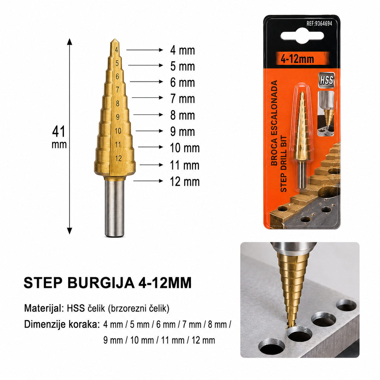 KMT Stepenik za wc šolju burgija 9364694