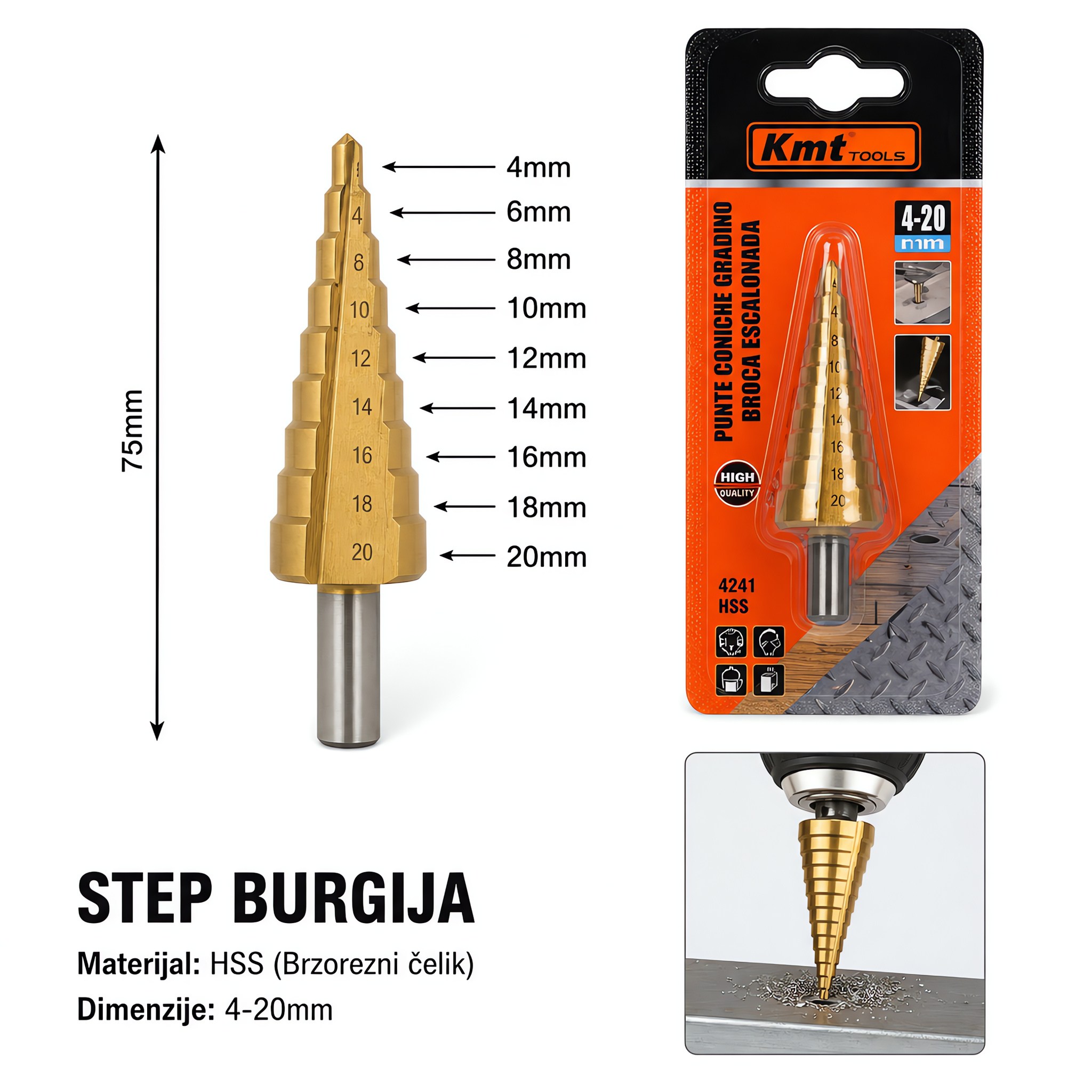 KMT Stepenik za wc šolju burgija 9364695-A