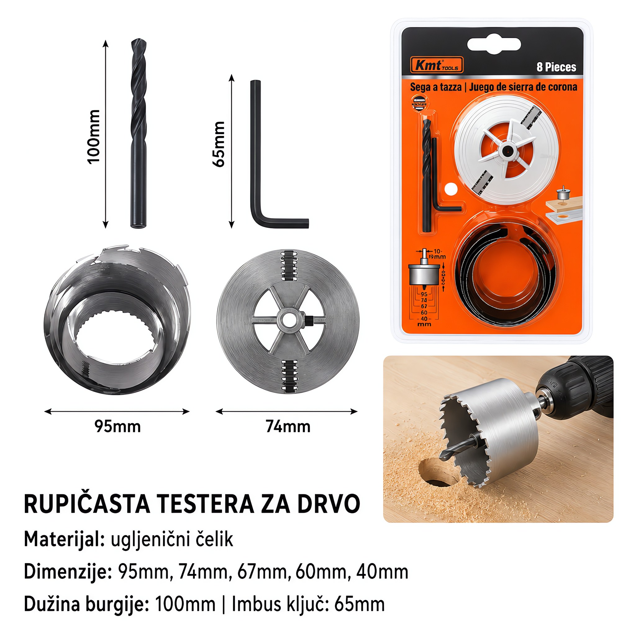 KMT Drvena otvora testera set 9364708-A