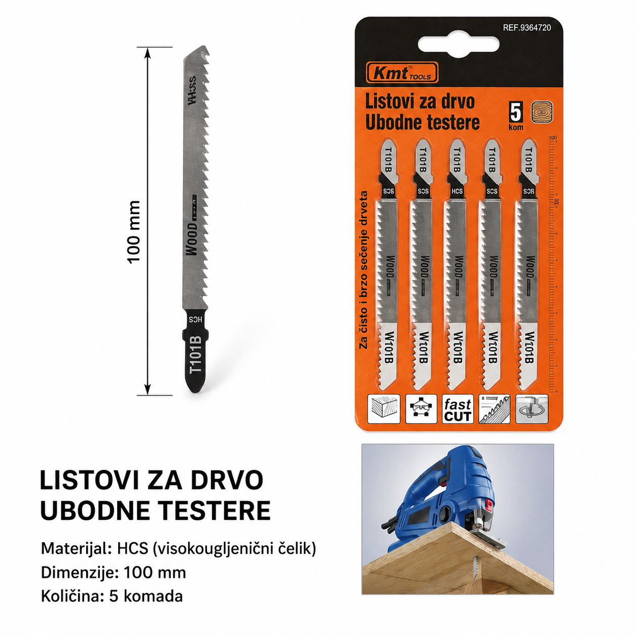 KMT Drvena za merenje telesne težine dvostrani list testere 9364720