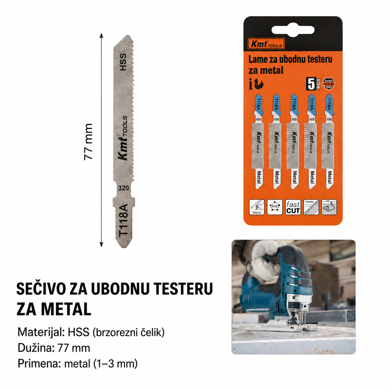 KMT Gvozdena za merenje telesne težine dvostrani list testere 9364721