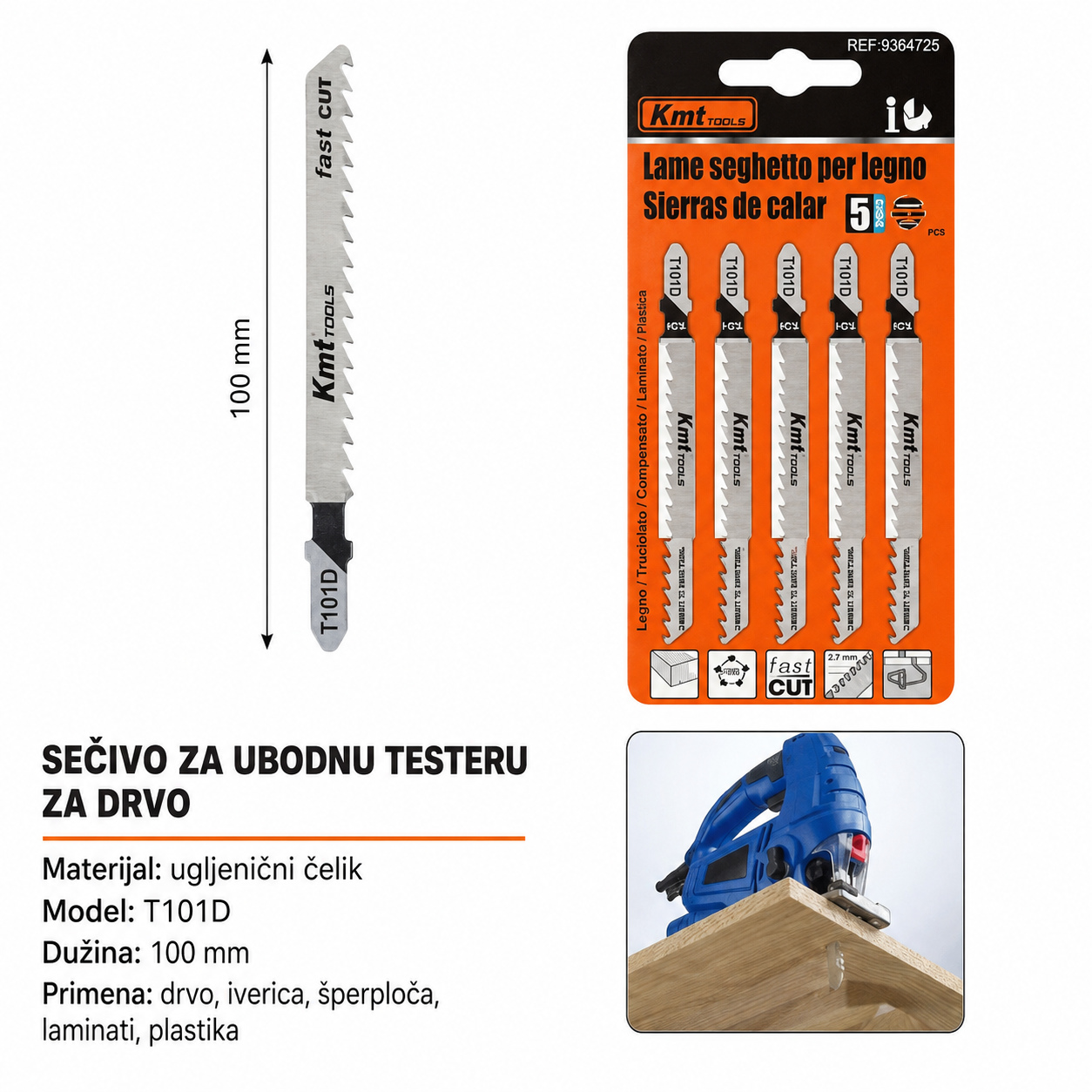 KMT Drvena za merenje telesne težine dvostrani list testere 9364725