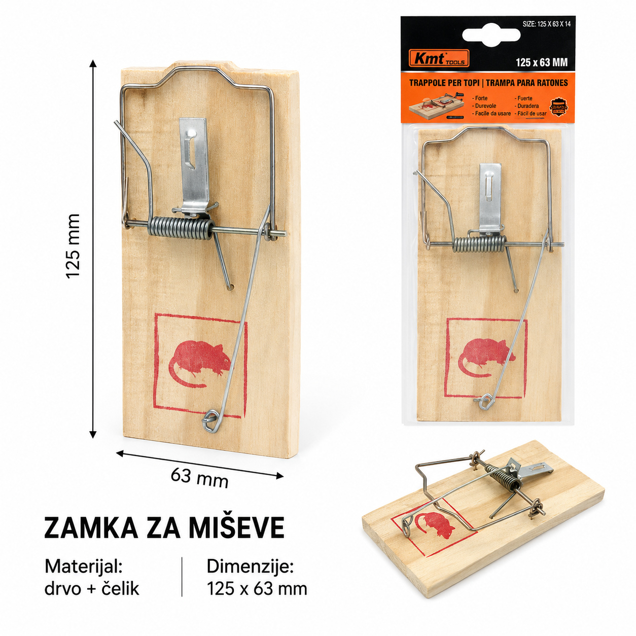 KMT Zamka za miševe drvena 9367601