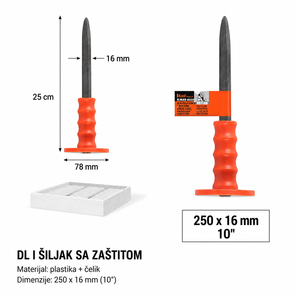 KMT Šestougaoni drška zidarsko dleto 9367687