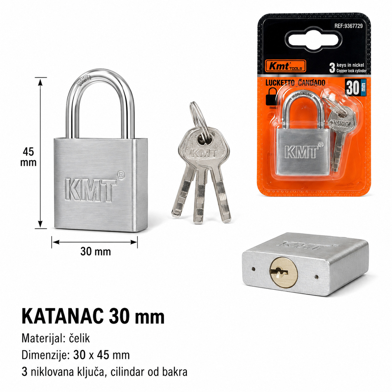 KMT Četvrtasta brava 9367729