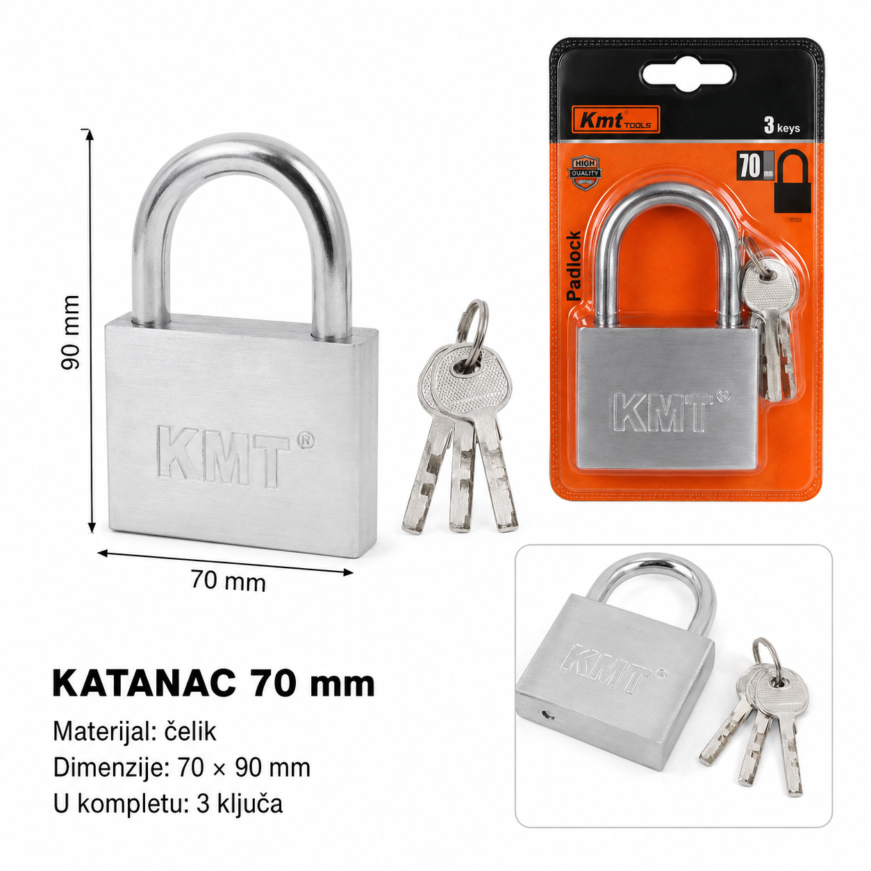 KMT Četvrtasta brava 9367733