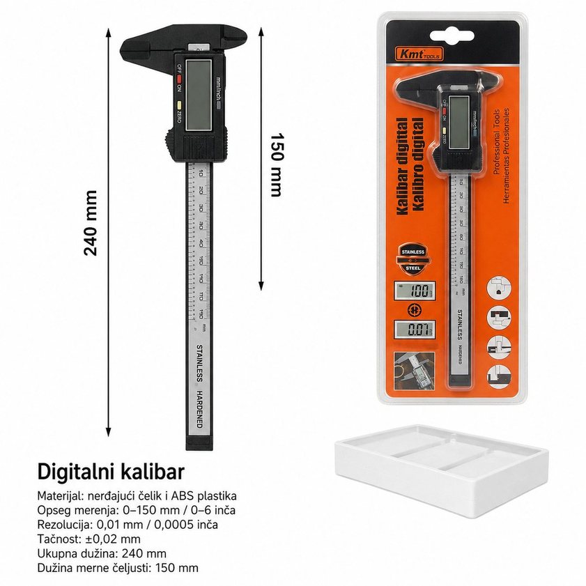 KMT Plastična digitalni plastični pomično merilo 9367940-A