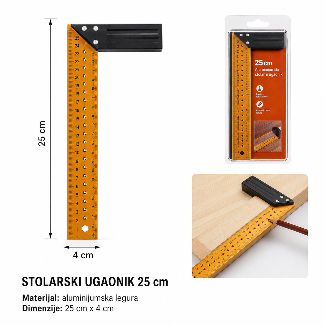 KMT Žuti ugaonik 35cm 25CM 9367941
