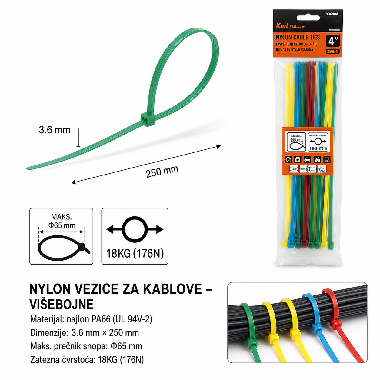 KMT Šarena set vezica za kablove 9368041